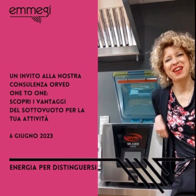 Demo @orved one to one  SOTTOVUOTO C’É UN MONDO VIVO: abbraccia la nostra filosofia e scopri come ritrovare TEMPO.  🔸06/06/23 dalle ore 9.00 alle ore 17.00 - scegli il tuo slot di tempo per una CONSULENZA INDIVIDUALE PERSONALIZZATA  🔸Sede Emmegi: Via Genova, 7 - 37053 Cerea (VR)  Assieme allo staff di Emmegi & Orved vieni a scoprire come, attraverso le potenzialità del sottovuoto, puoi:
🔹MIGLIORARE LA TUA ORGANIZZAZIONE
🔹ESPRIMERE AL MEGLIO IL TUO PRODOTTO
🔹CONTROLLARE IL FOOD COST
🔹GESTIRE IL TEMPO IN CUCINA e organizzare meglio il tuo tempo in generale, anche in considerazione dell’aiuto che un device può darti in un momento dove è più difficile reperire manodopera.  Unisciti a noi e prenota subito il tuo posto. Demo accessibile gratuitamente ai soli operatori del settore in possesso di P.IVA - dedicata a tutti i settori come #ristorazione #macelleria #pizzeria #pasticceria #aziendaagricola #pescheria #rosticceria #negozialimentari ecc.  🔸INFO E PRENOTAZIONI
info@emmegiprofessional.com
GIORGIA +39 0442 80772 - +39 347 956 8792 @giorgiamaronemmegi #demo #sottovuoto #attrezzatureristorazione #foodserviceequipment #emmegi #energiaperdistinguersi